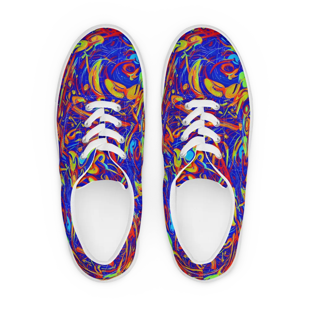 Ultramarine Rapture on Men's Lace-Up Canvas Shoes — Front