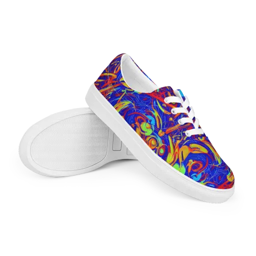 Ultramarine Rapture on a Men's Lace-Up Canvas Shoes