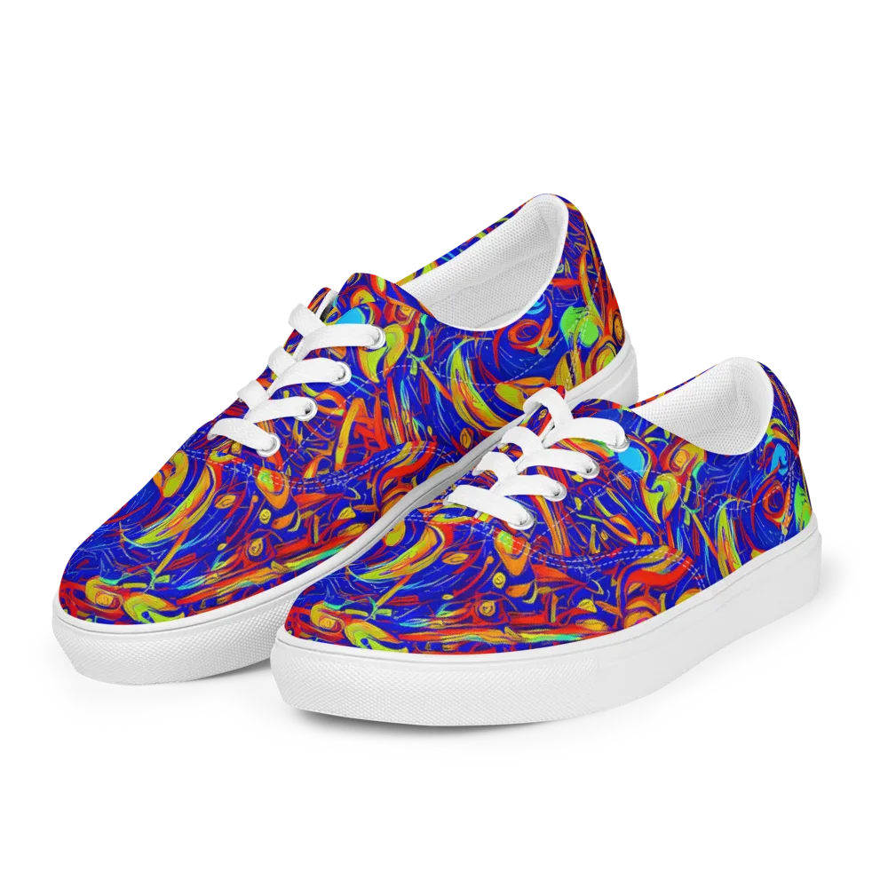 Ultramarine Rapture on Men's Lace-Up Canvas Shoes — Left Front