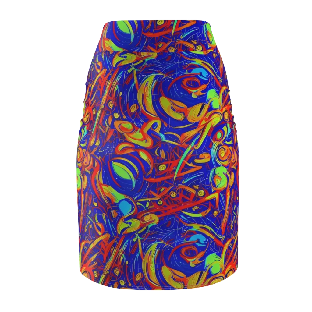 Ultramarine Rapture on Pencil Skirt — Back