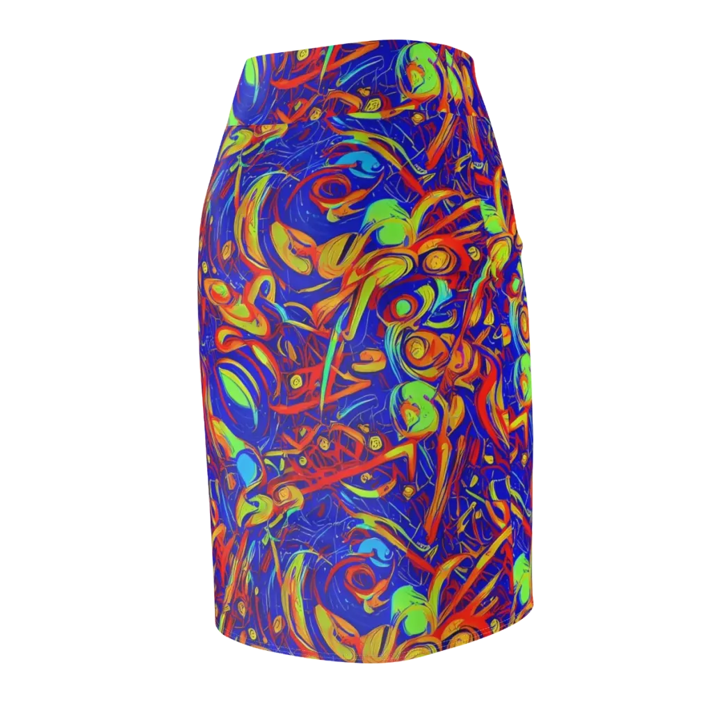 Ultramarine Rapture on Pencil Skirt — Back Side