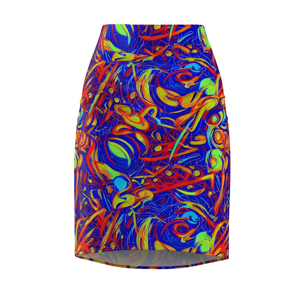 Ultramarine Rapture on Pencil Skirt — Front