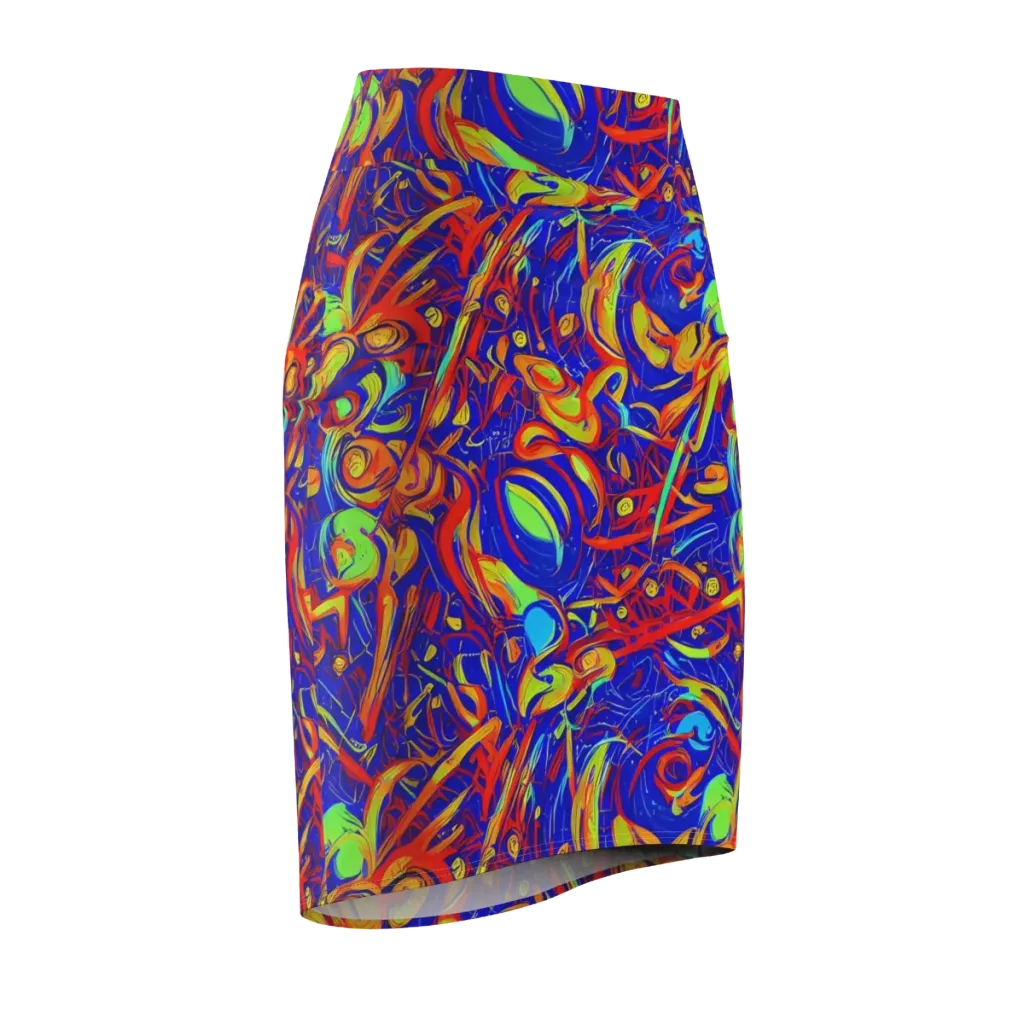 Ultramarine Rapture on Pencil Skirt — Front Side