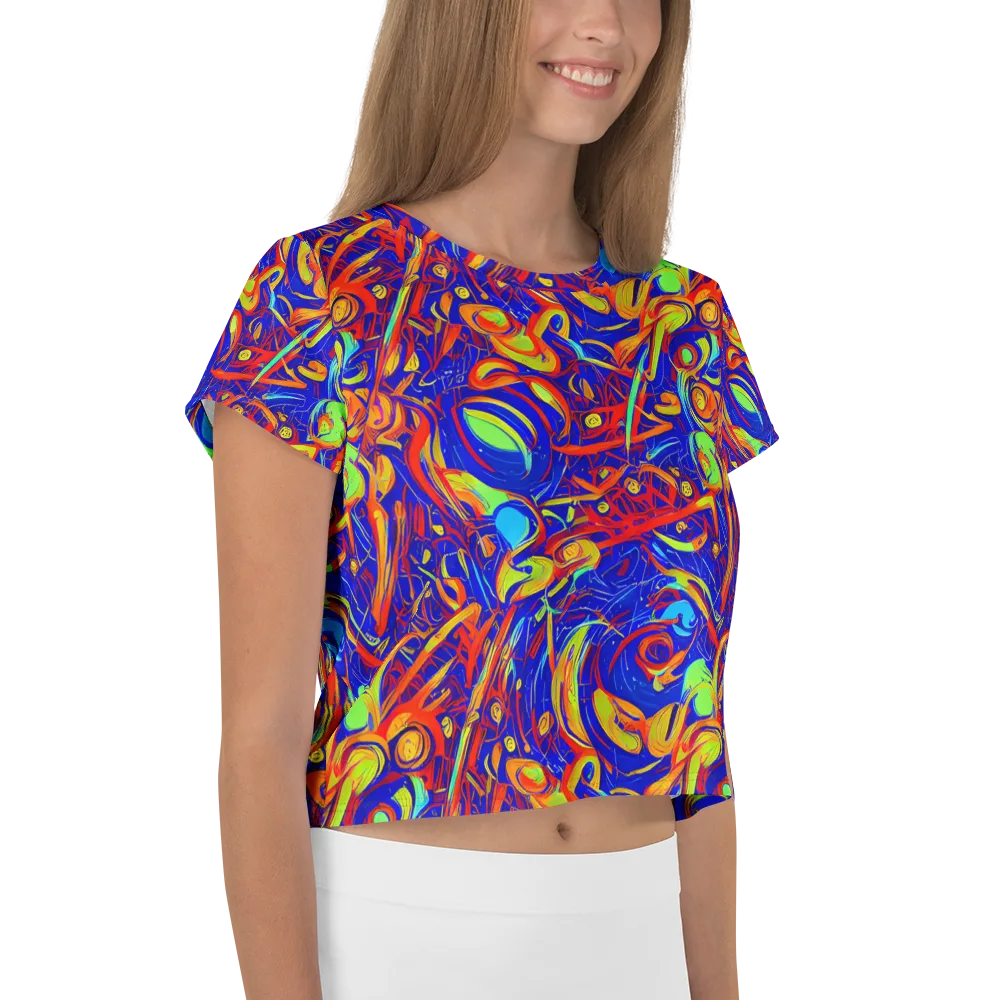 Ultramarine Rapture on Crop Tee — Right