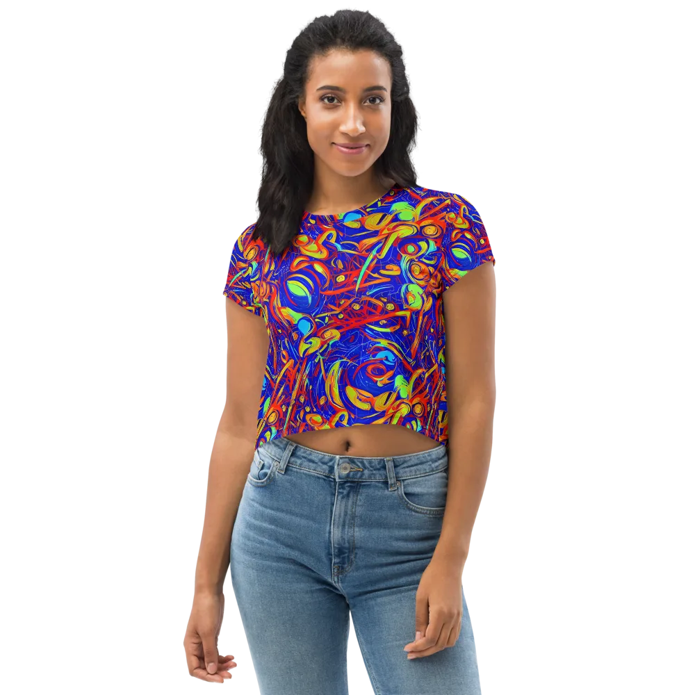 Ultramarine Rapture on Crop Tee — Front