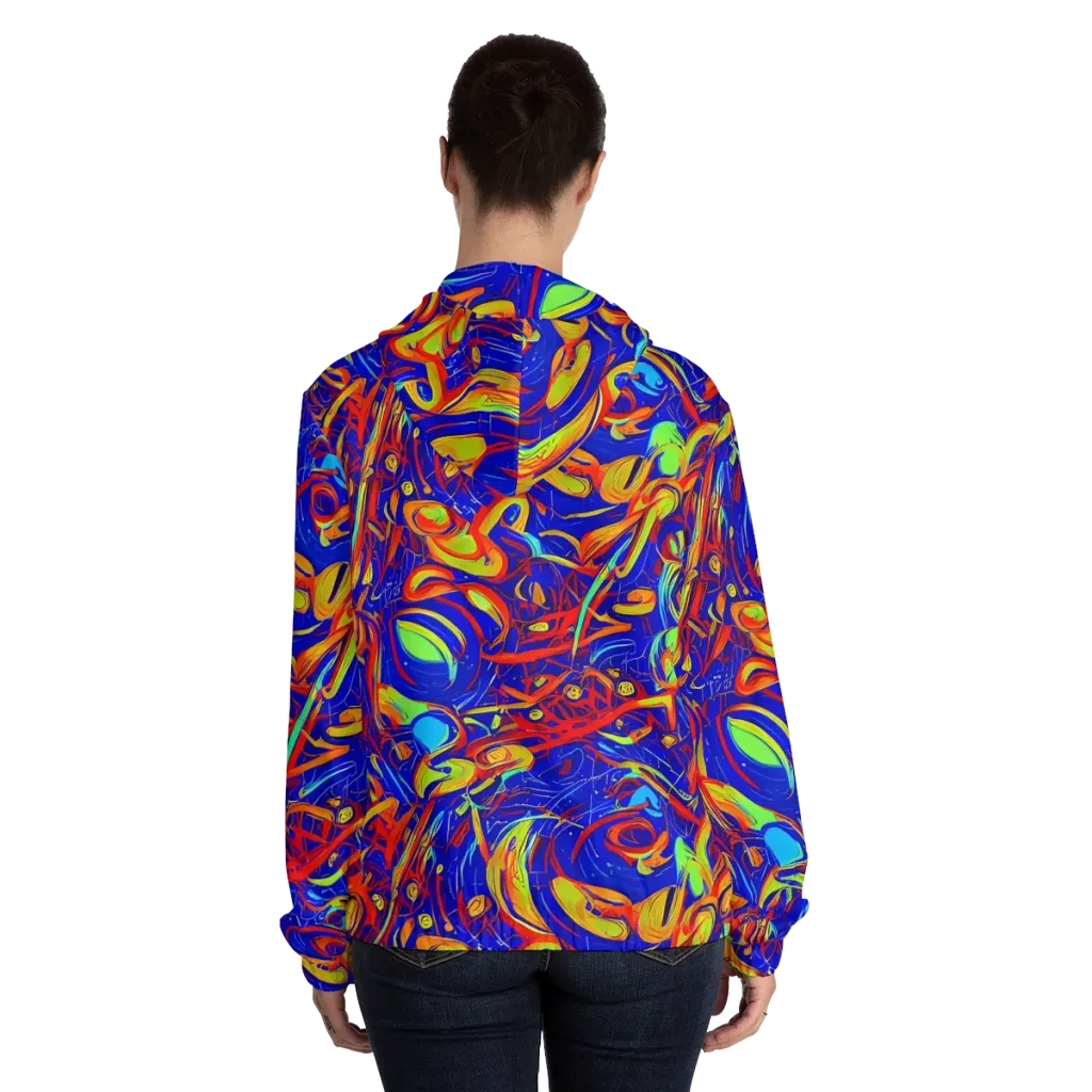 Ultramarine Rapture on Women's Full-Zip Hoodie — Back On Person