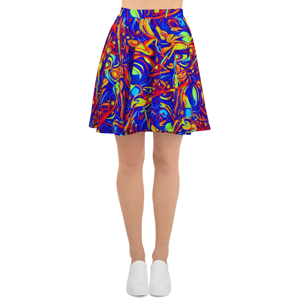 Ultramarine Rapture on Skater Skirt — Front