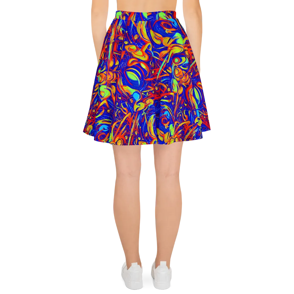Ultramarine Rapture on Skater Skirt — Back