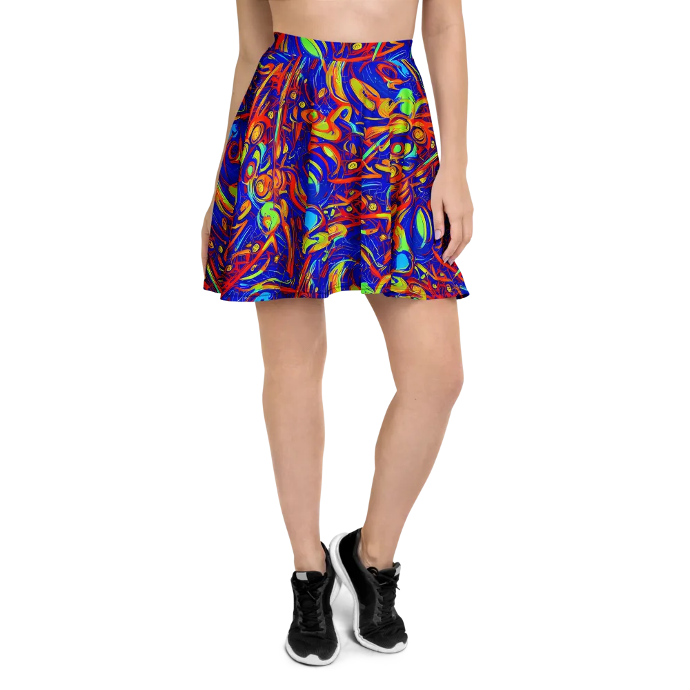 Ultramarine Rapture on Skater Skirt — Front