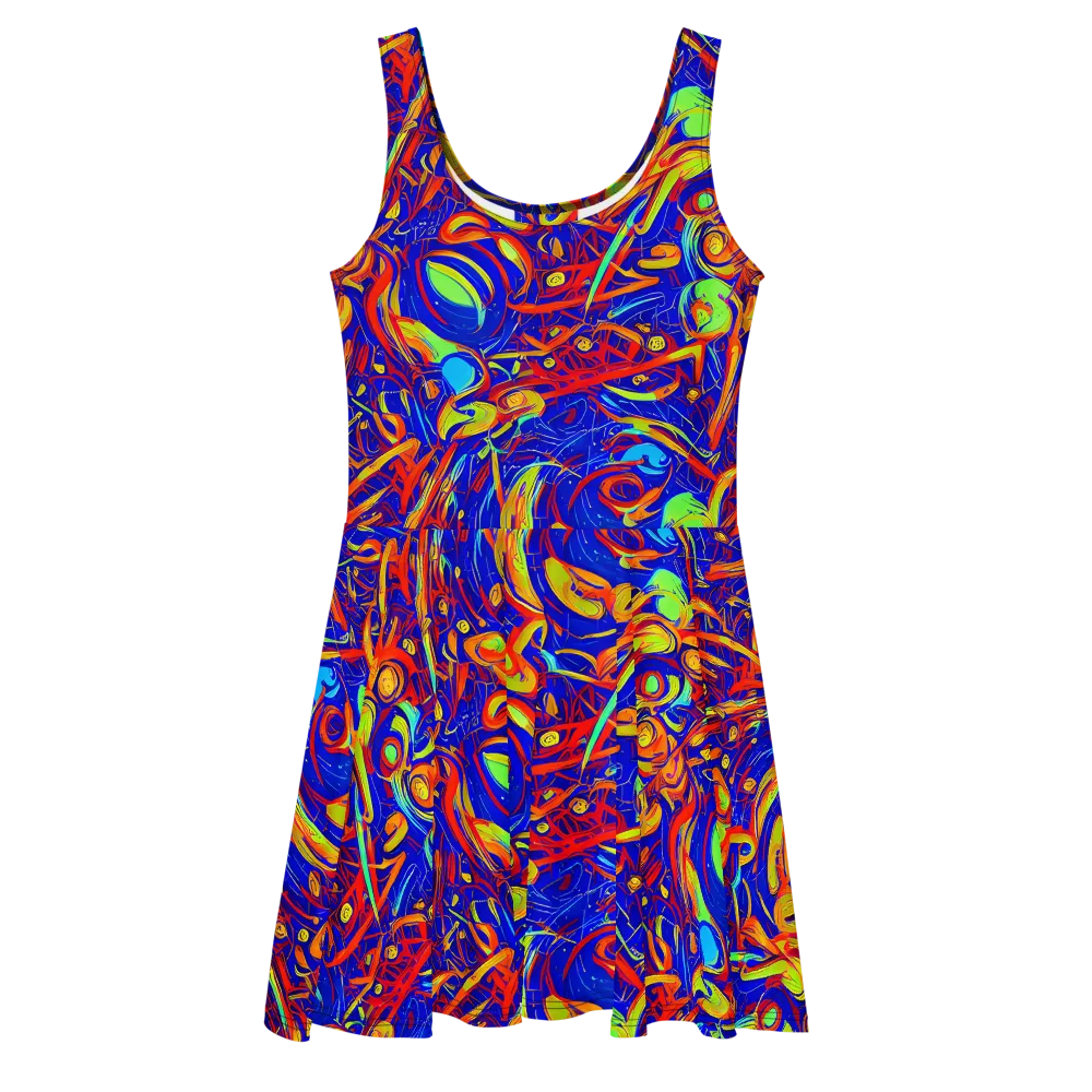 Ultramarine Rapture on Skater Dress — Front
