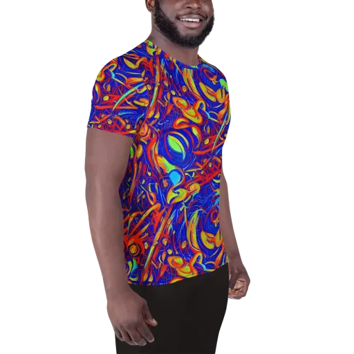 Ultramarine Rapture on a Men's Athletic T-Shirt