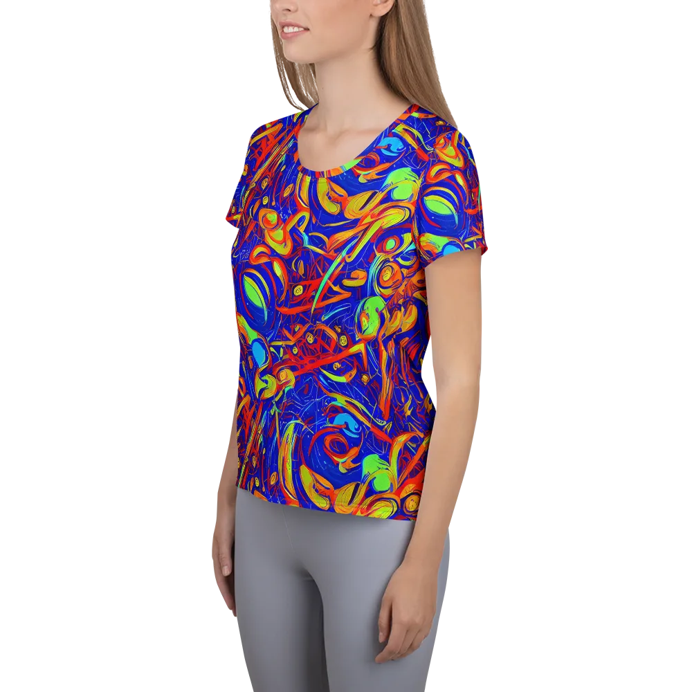 Ultramarine Rapture on Women's Athletic T-Shirt — Left