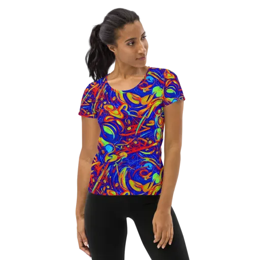 Ultramarine Rapture on a Women's Athletic T-Shirt