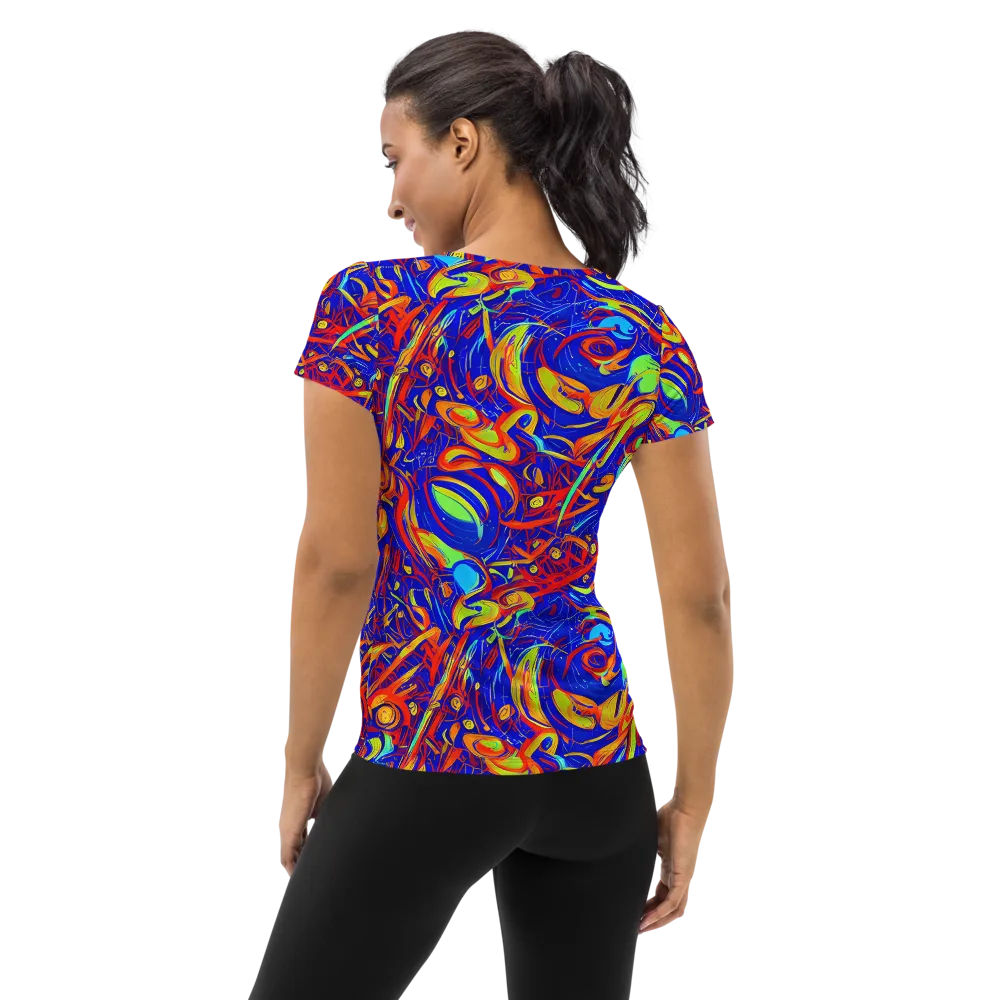 Ultramarine Rapture on Women's Athletic T-Shirt — Back