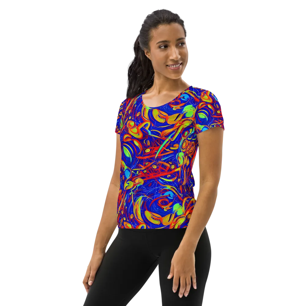 Ultramarine Rapture on Women's Athletic T-Shirt — Left