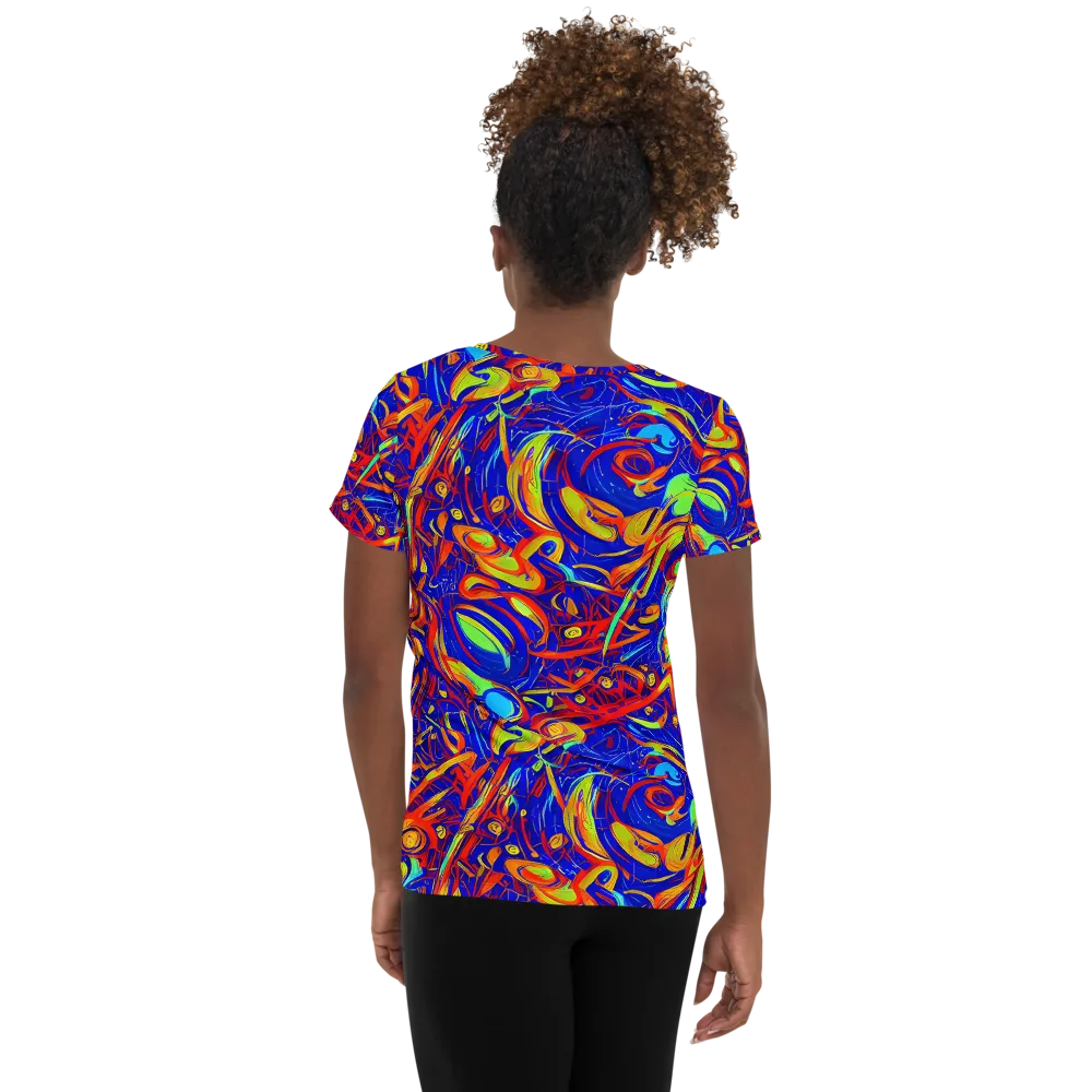 Ultramarine Rapture on Women's Athletic T-Shirt — Back