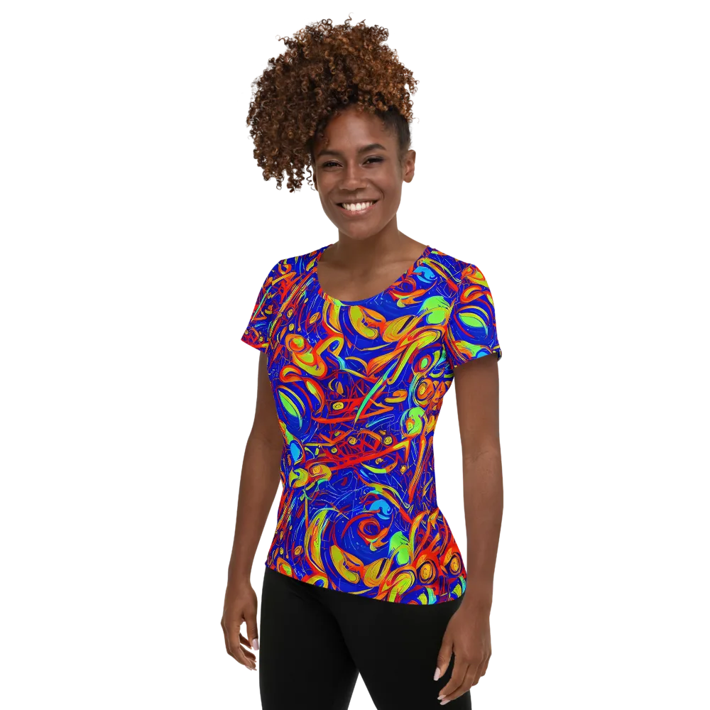 Ultramarine Rapture on Women's Athletic T-Shirt — Left
