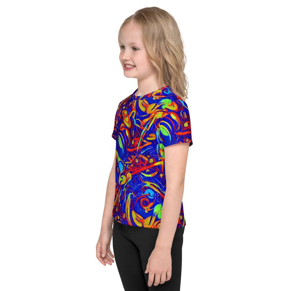 Ultramarine Rapture on Kids Crew Neck T-Shirt — Left