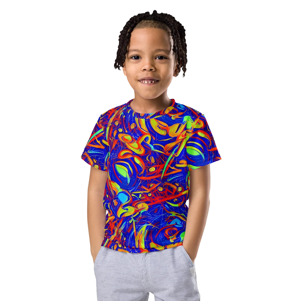 Ultramarine Rapture on Kids Crew Neck T-Shirt — Front