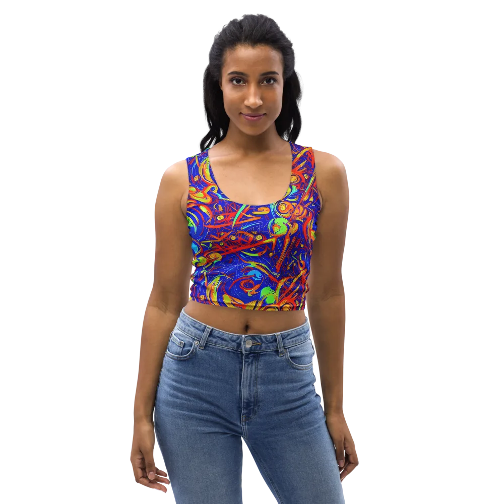 Ultramarine Rapture on Crop Top — Front