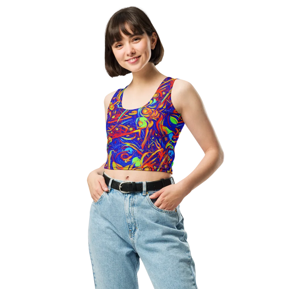 Ultramarine Rapture on Crop Top — Front