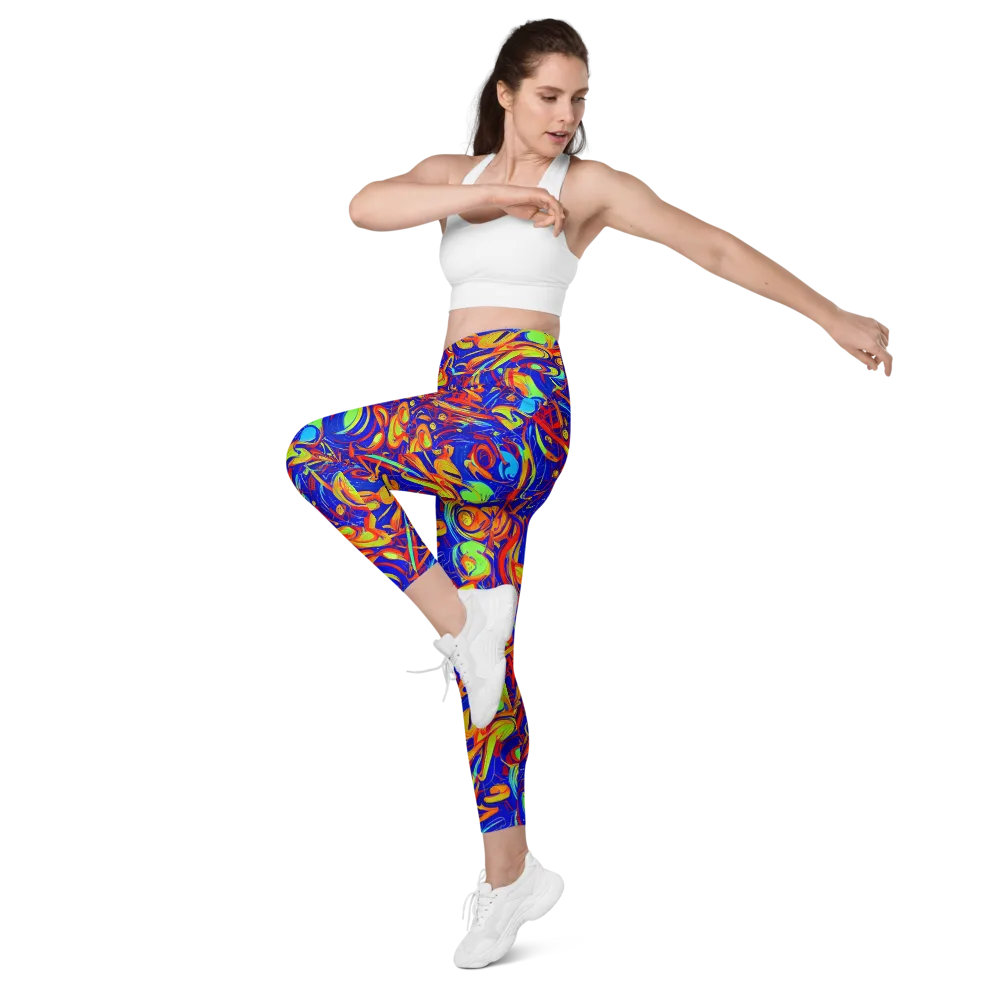 Ultramarine Rapture on Leggings with Pockets — Left Front