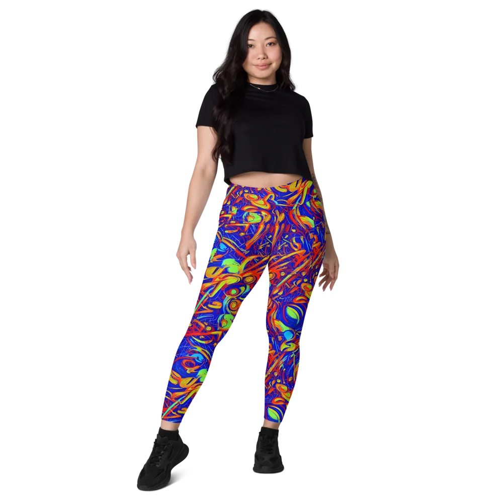 Ultramarine Rapture on Leggings with Pockets — Front