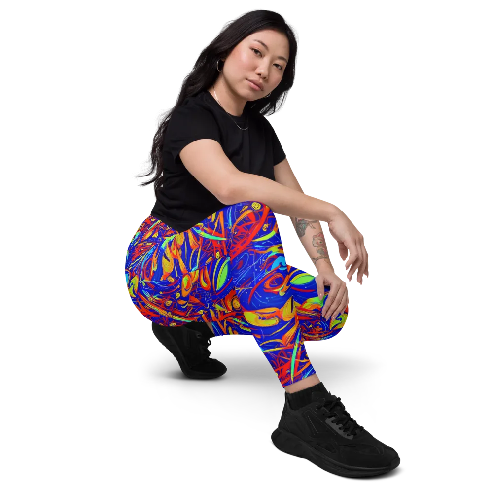 Ultramarine Rapture on Leggings with Pockets — Right Front