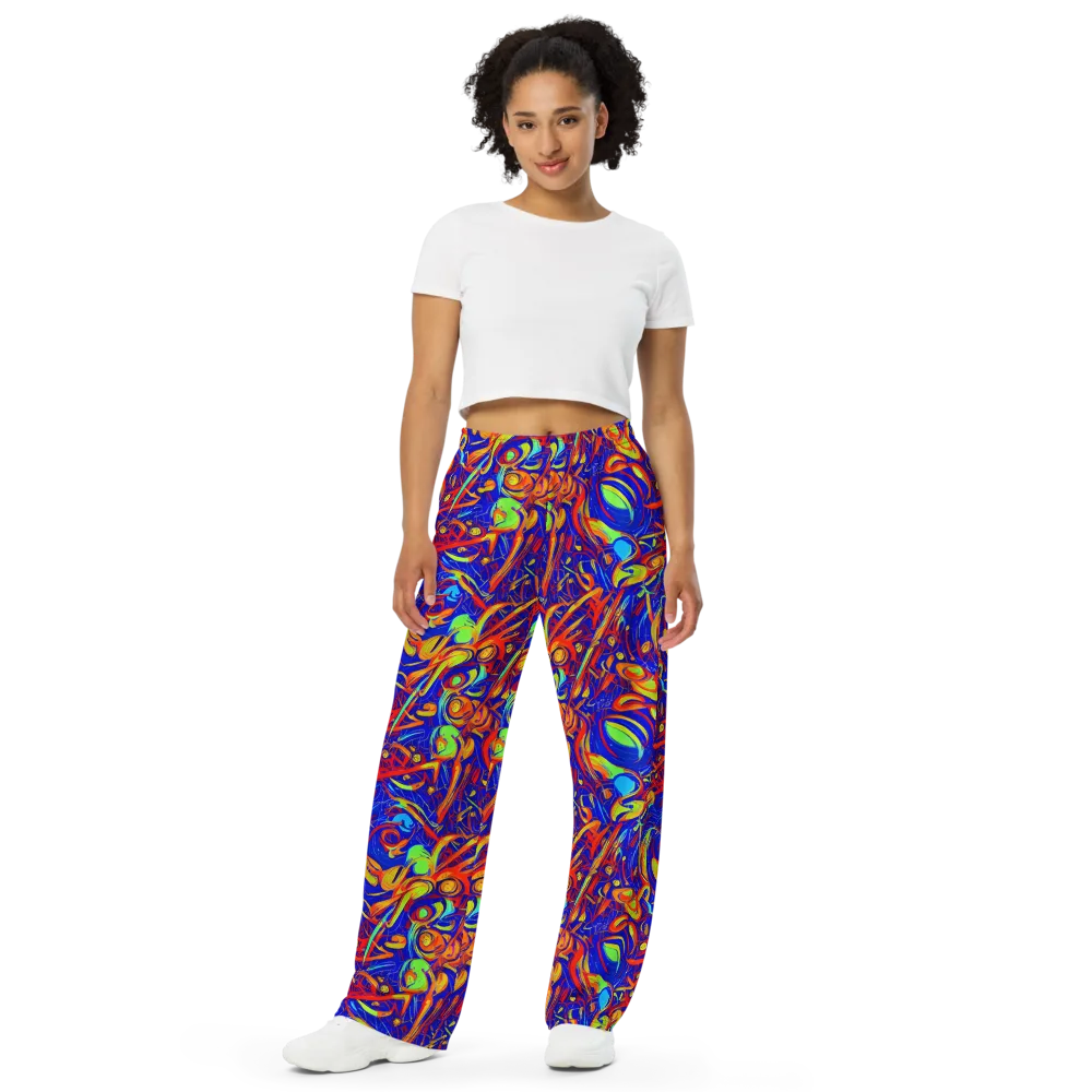 Ultramarine Rapture on Wide-Leg Pants — Front