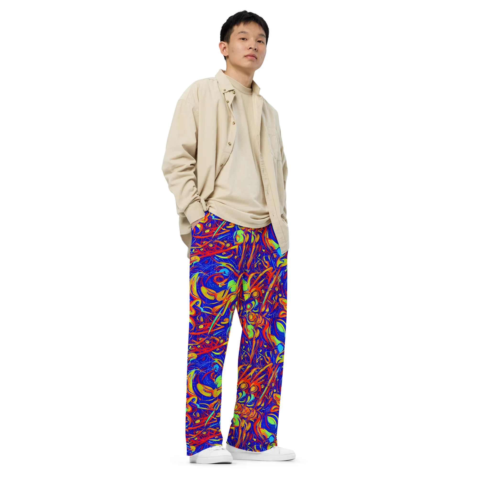 Ultramarine Rapture on Wide-Leg Pants — Right Front