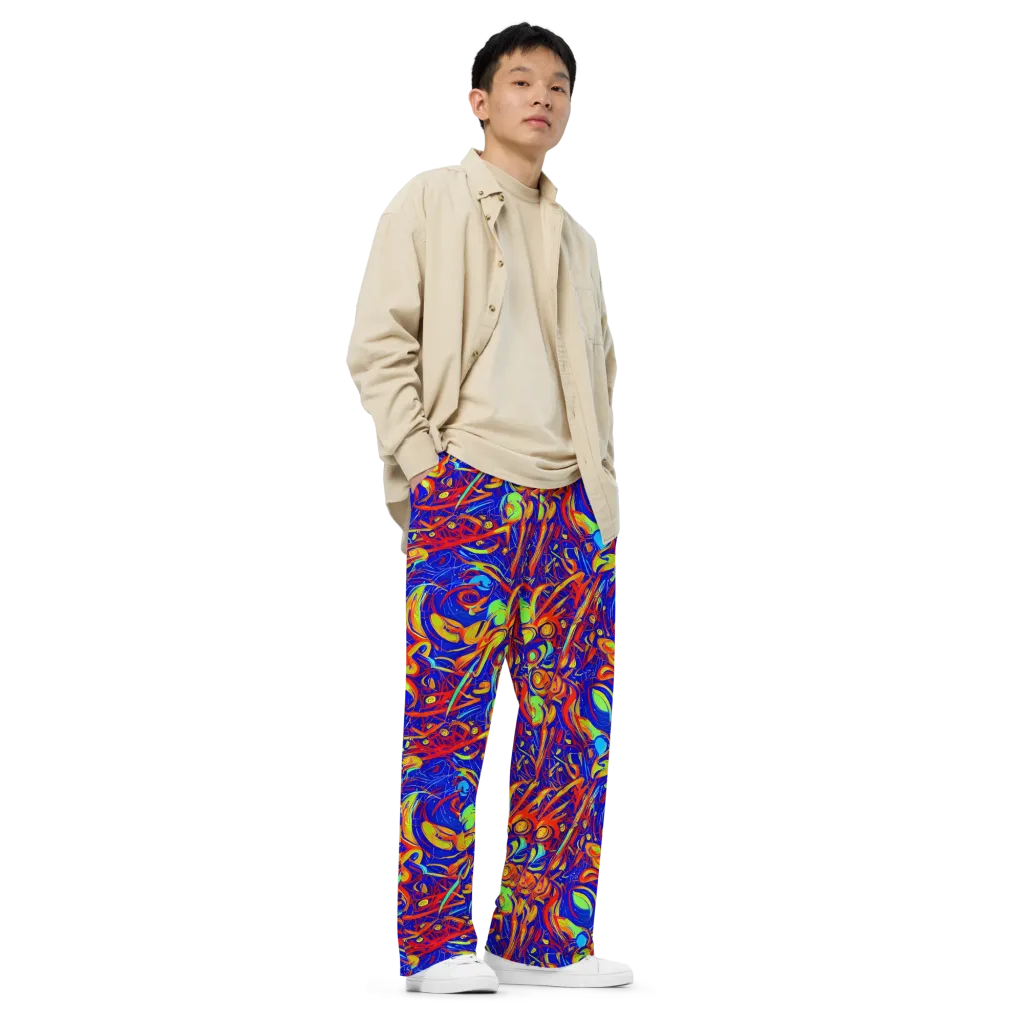 Ultramarine Rapture on Wide-Leg Pants — Right Front