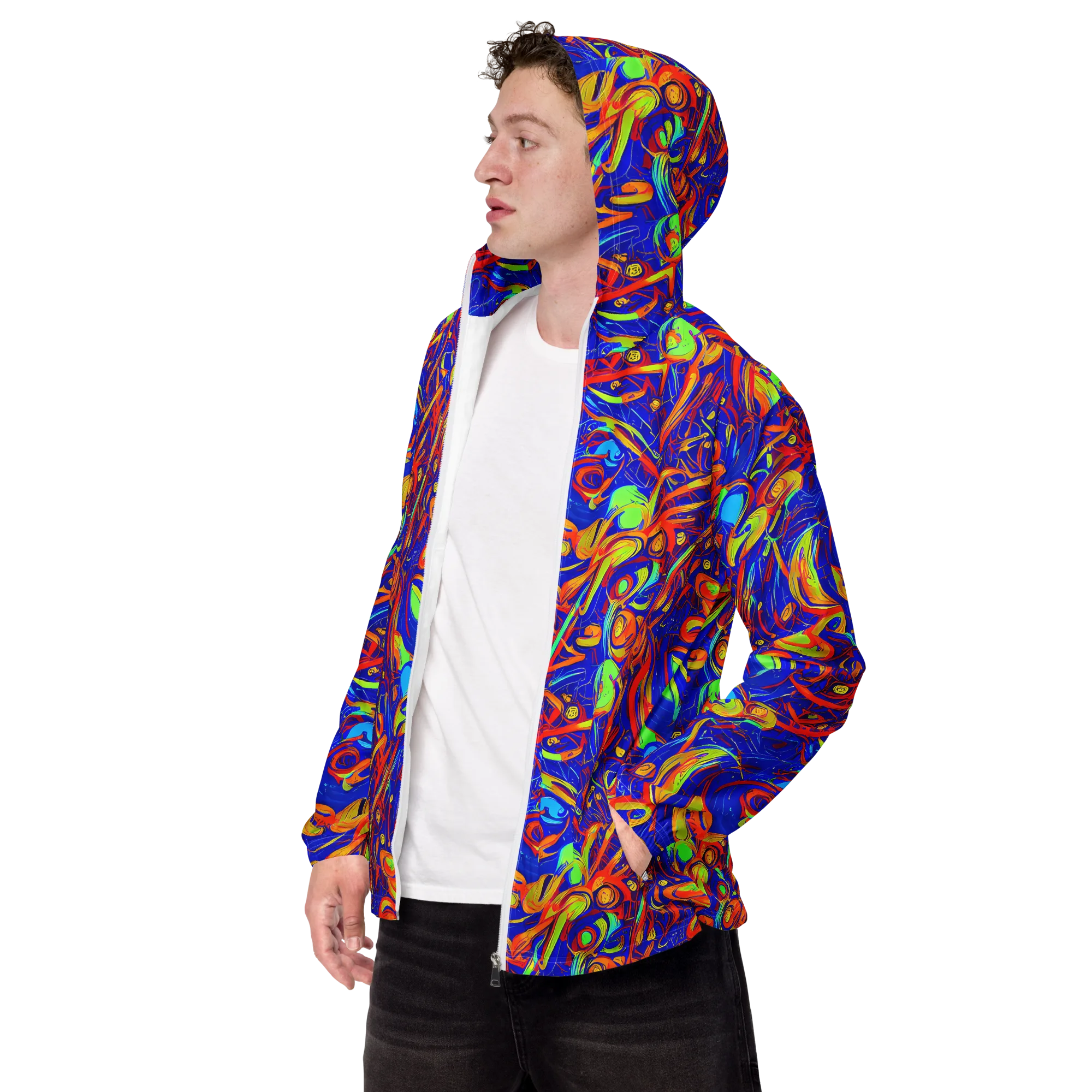 Ultramarine Rapture on Men's Windbreaker — Left Front