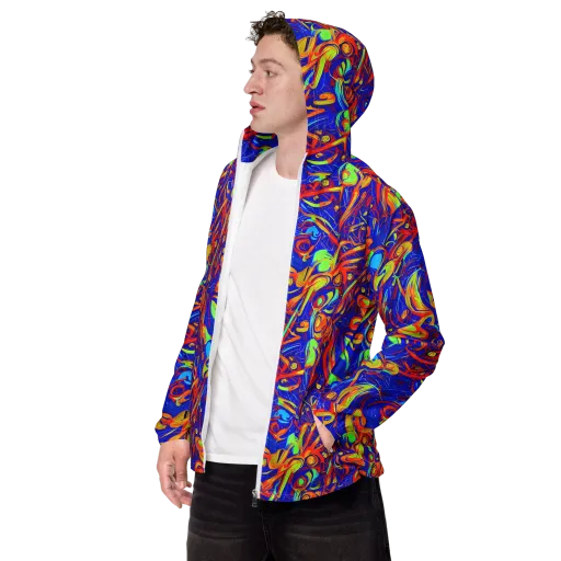 Ultramarine Rapture on a Men's Windbreaker