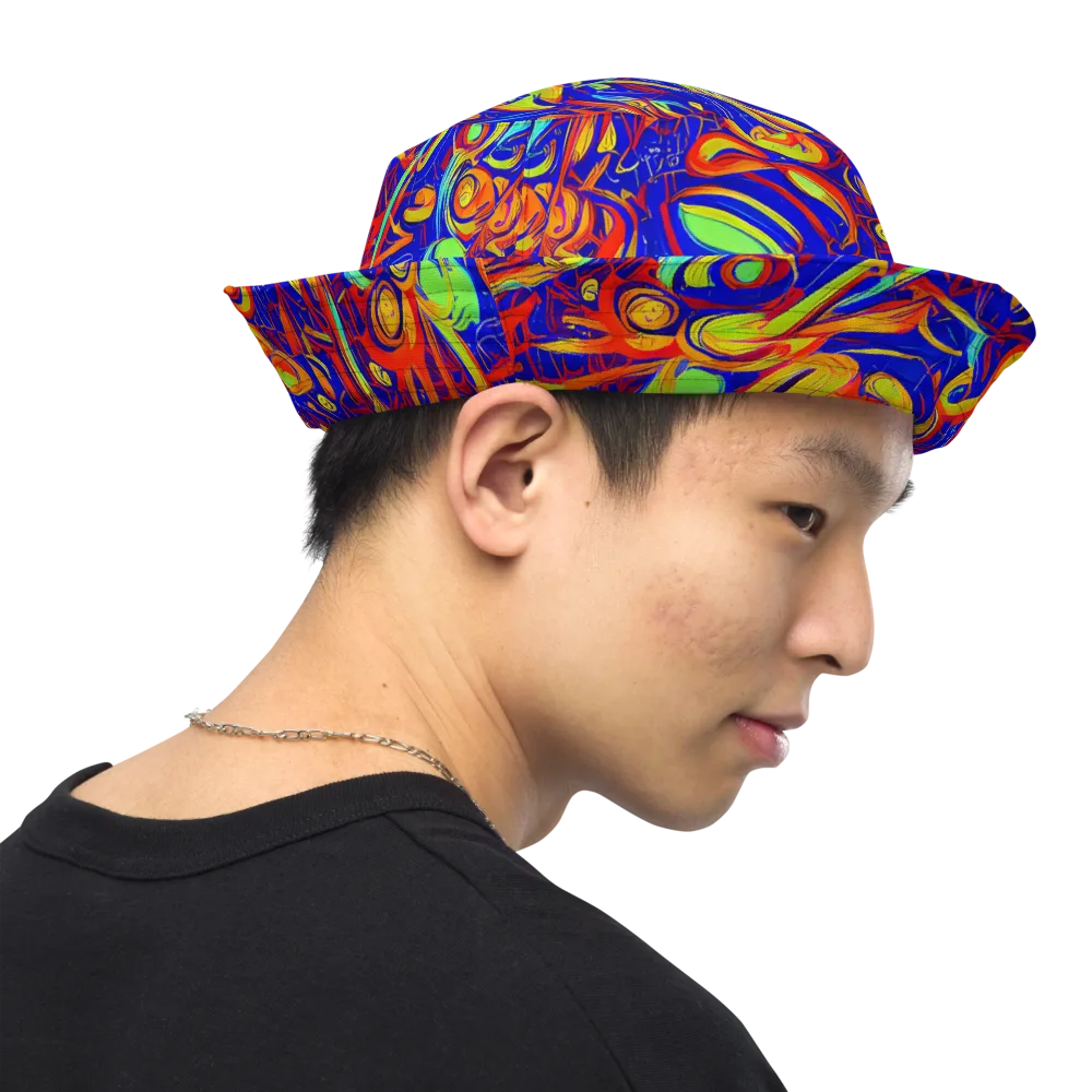 Ultramarine Rapture on Reversible Bucket Hat — Right Outside