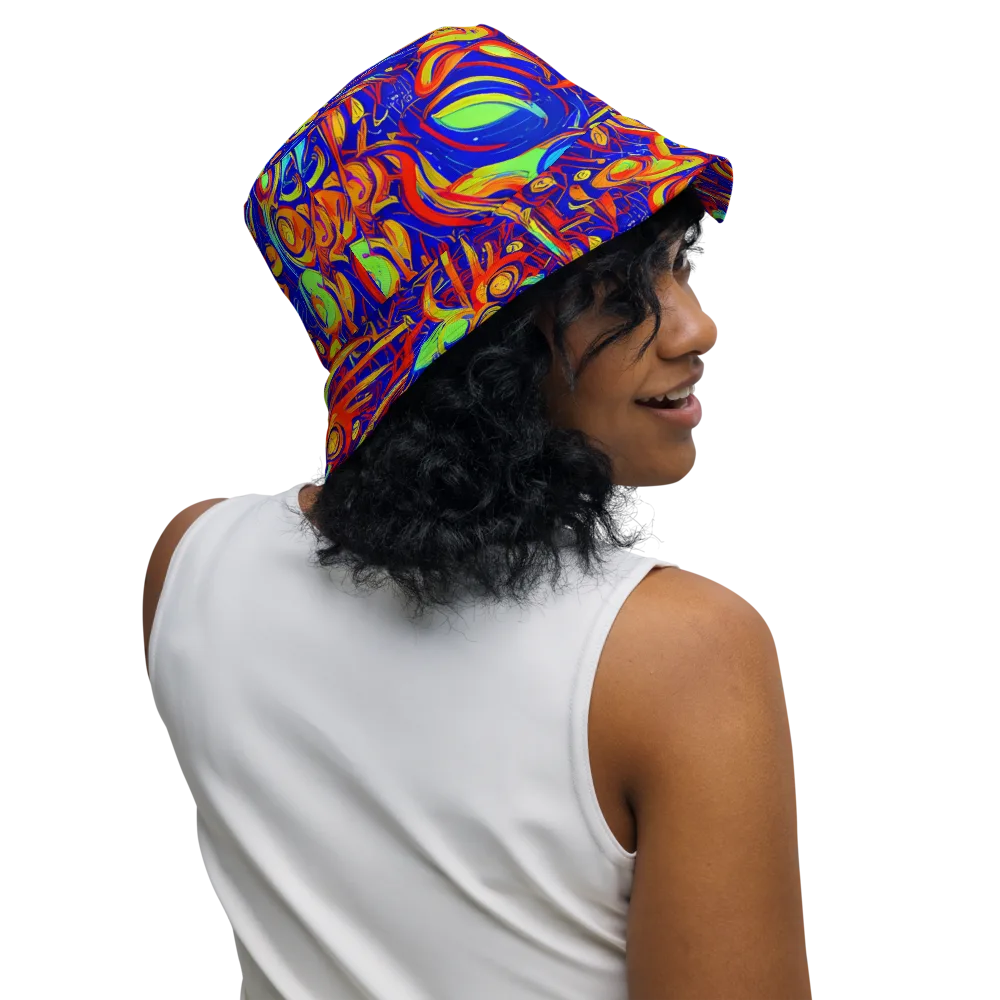 Ultramarine Rapture on Reversible Bucket Hat — Right Outside