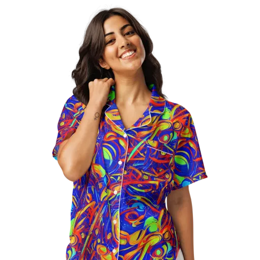 Ultramarine Rapture on a Women's Short Sleeve Pajama Top