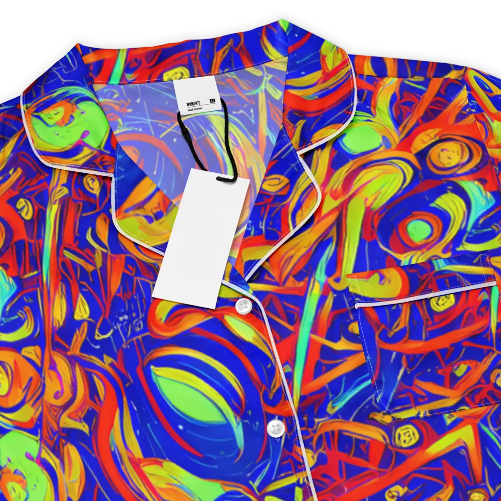 Ultramarine Rapture on Women's Short Sleeve Pajama Top — Product details