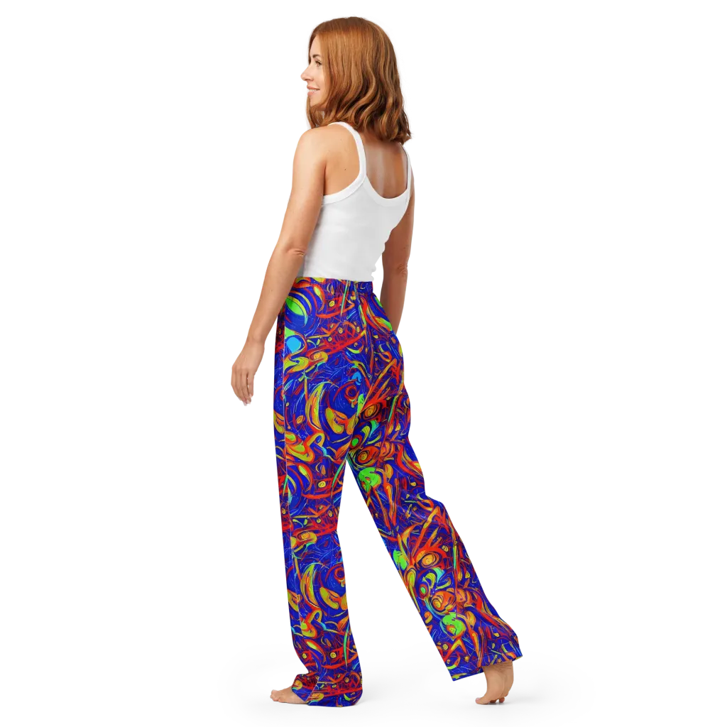 Ultramarine Rapture on Women's Pajama Pants — Back