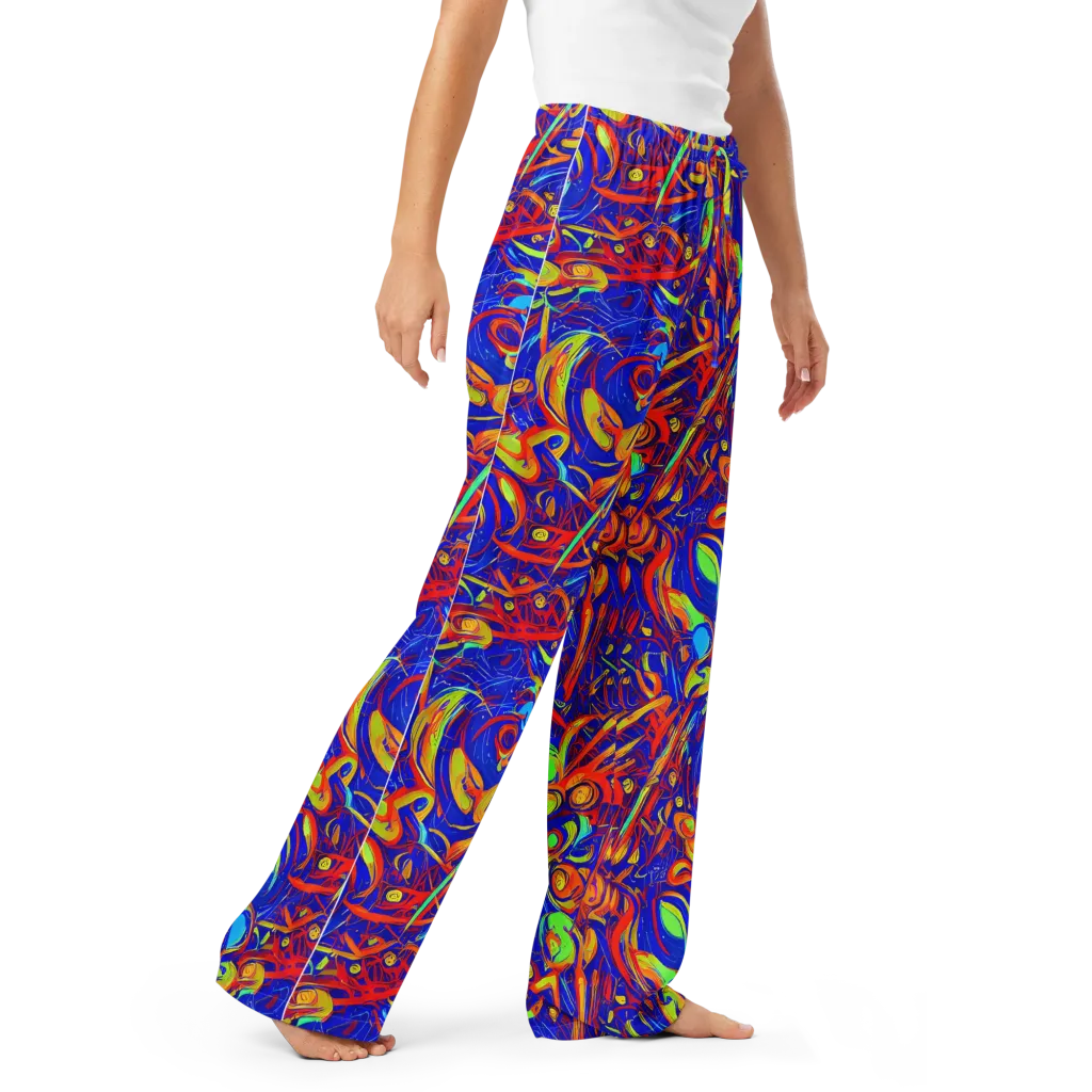 Ultramarine Rapture on Women's Pajama Pants — Right Front