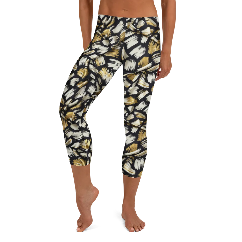 Gilded Gesture on Capri Leggings — Front