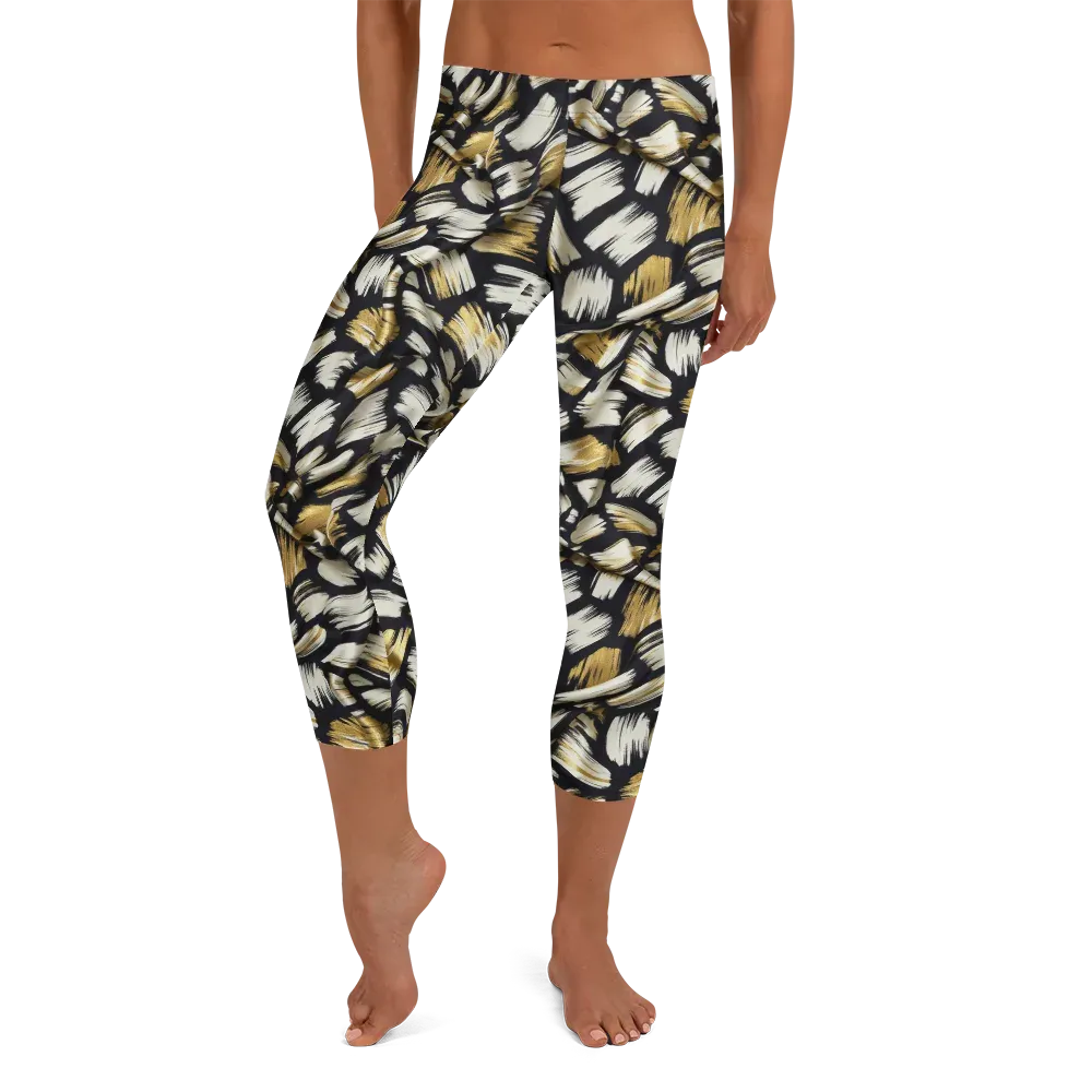 Gilded Gesture on Capri Leggings — Front
