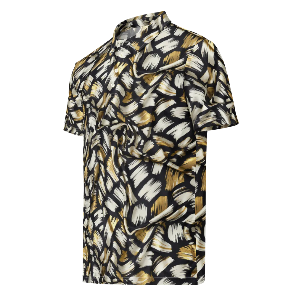 Gilded Gesture on Men's Slim Fit Polo Shirt — Left Front