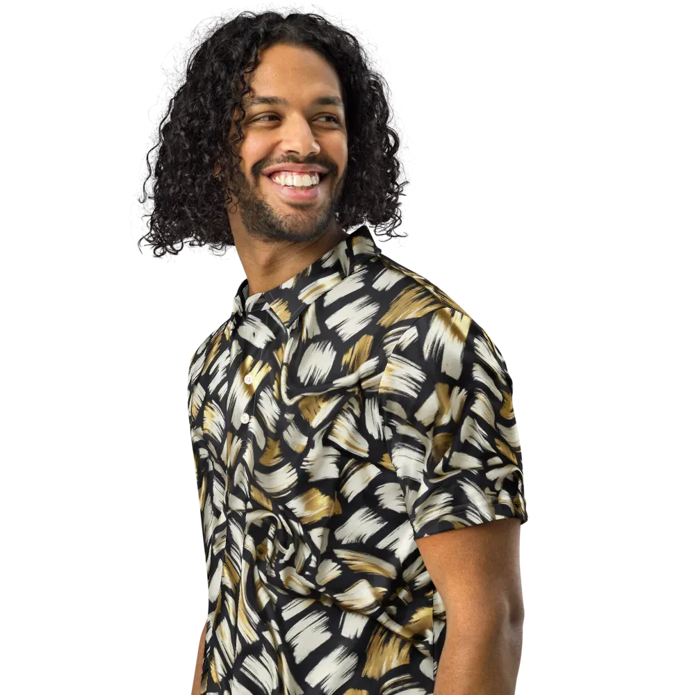 Gilded Gesture on Men's Slim Fit Polo Shirt — Left Front