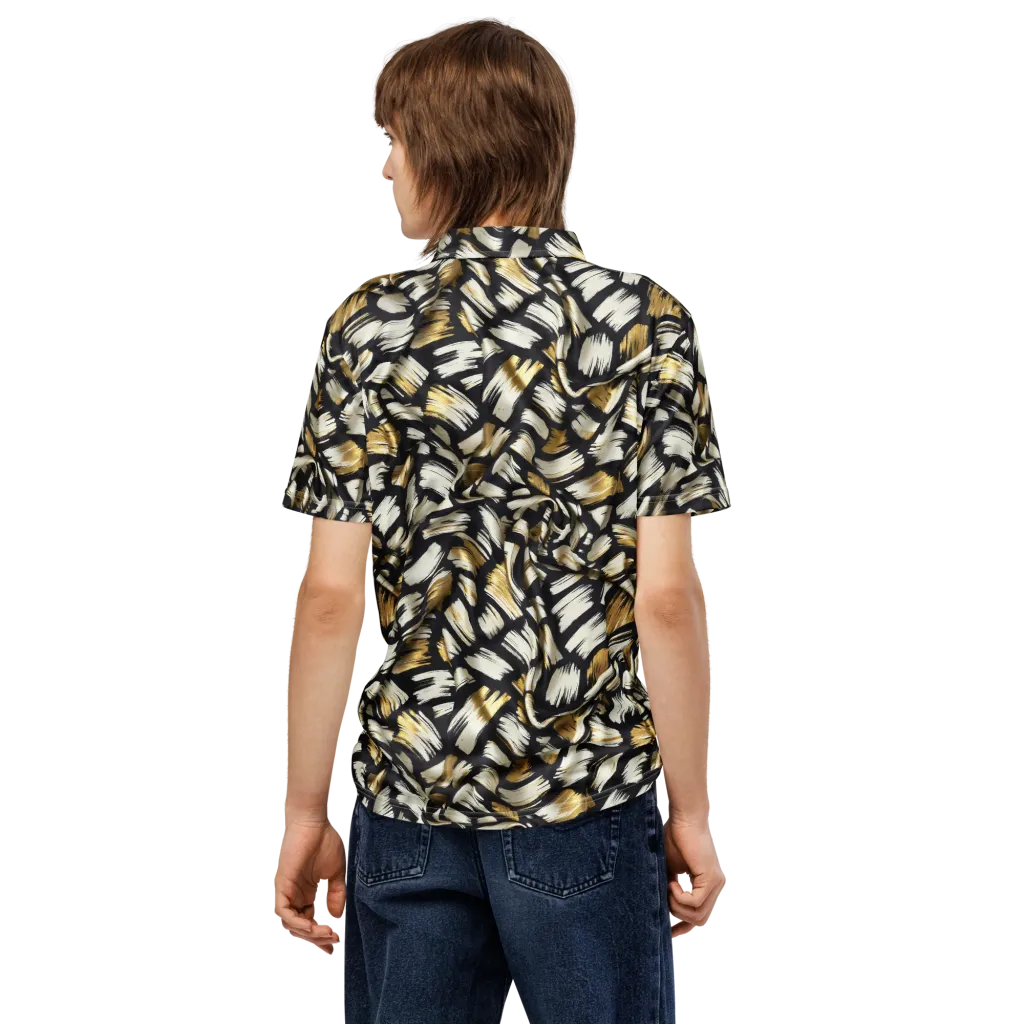 Gilded Gesture on Men's Slim Fit Polo Shirt — Back