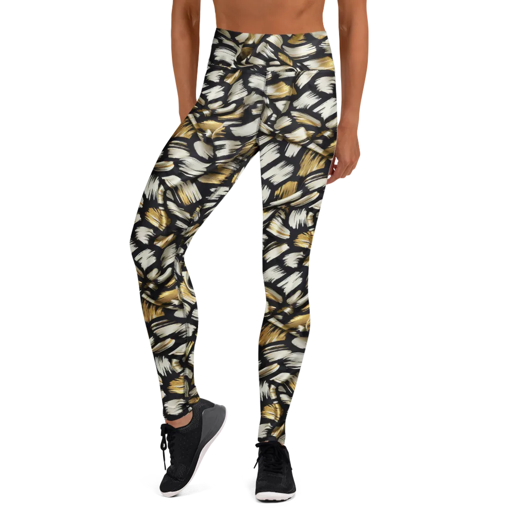 Gilded Gesture on Yoga Leggings — Front