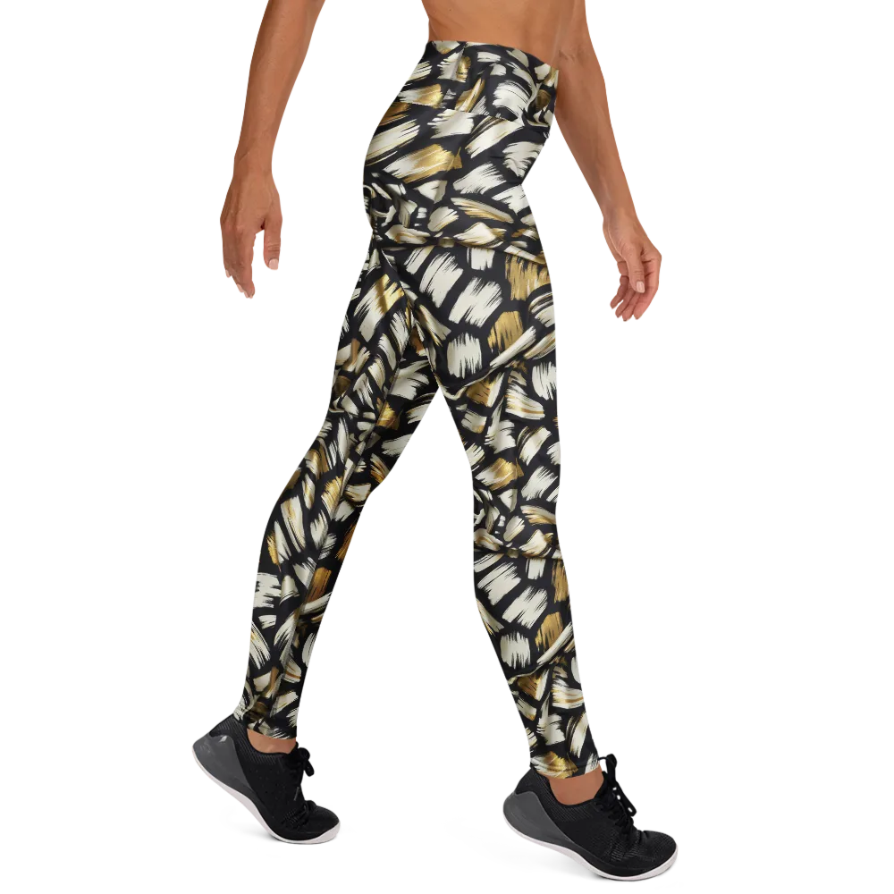 Gilded Gesture on Yoga Leggings — Right