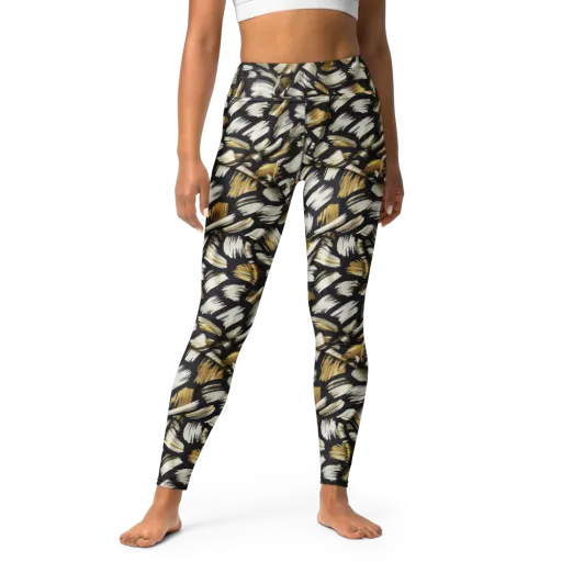 Gilded Gesture on a Yoga Leggings
