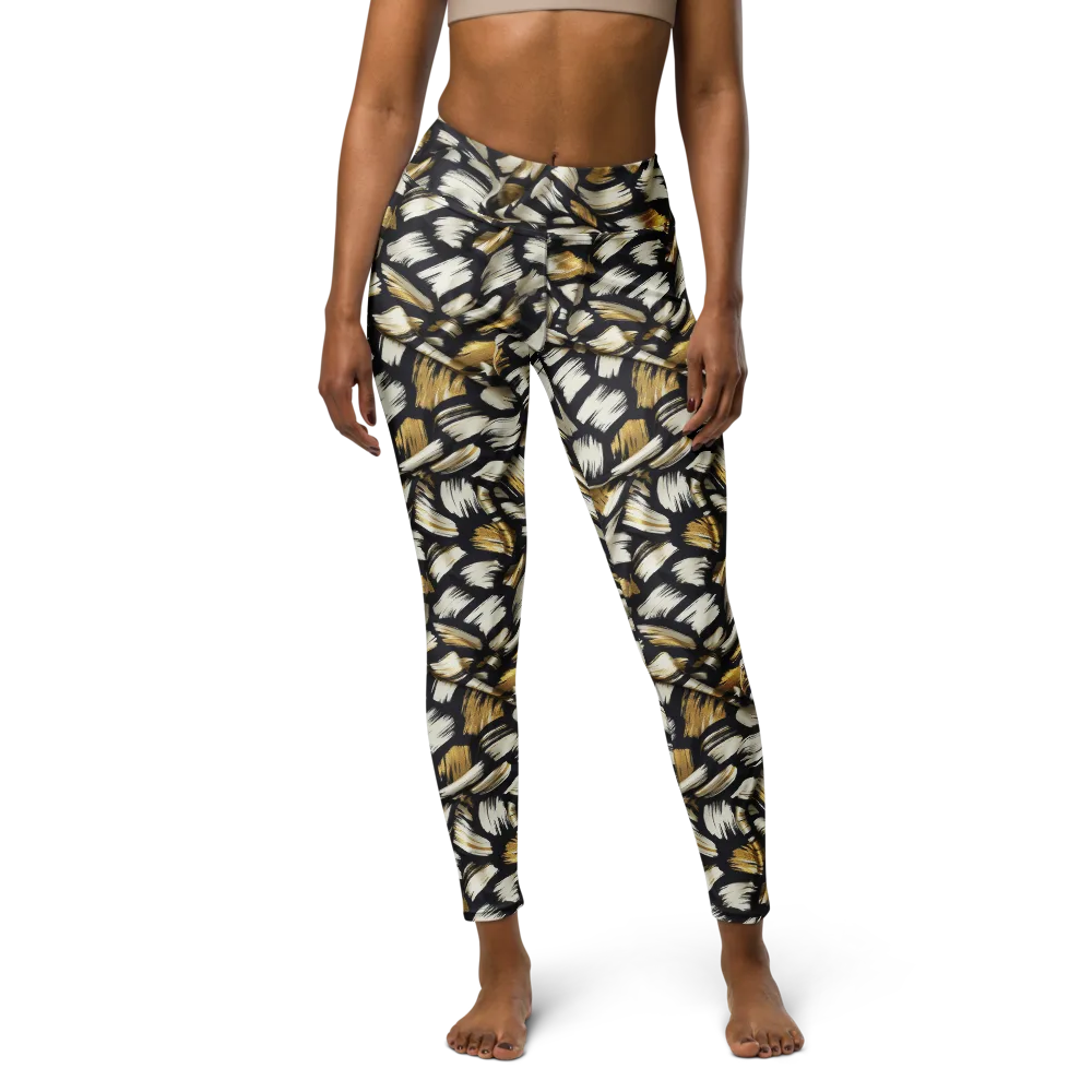 Gilded Gesture on Yoga Leggings — Front