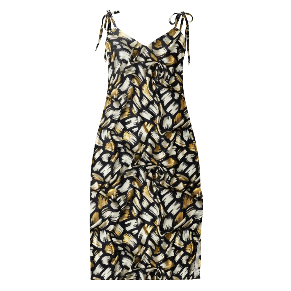 Gilded Gesture on Slip Dress — Front