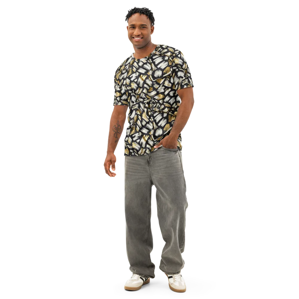 Gilded Gesture on Men's Cotton Crew Neck T-Shirt — Front